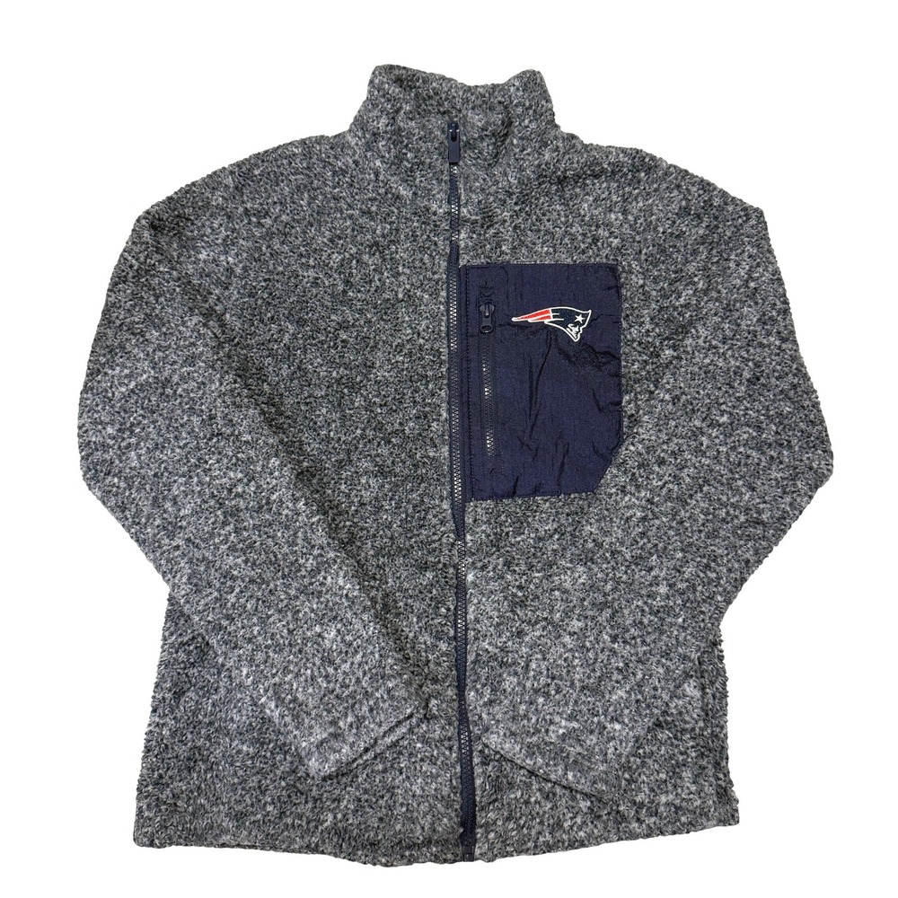 NFL New England Patriots Fleece Jacket Full Zip Logo Juniors‎ Medium